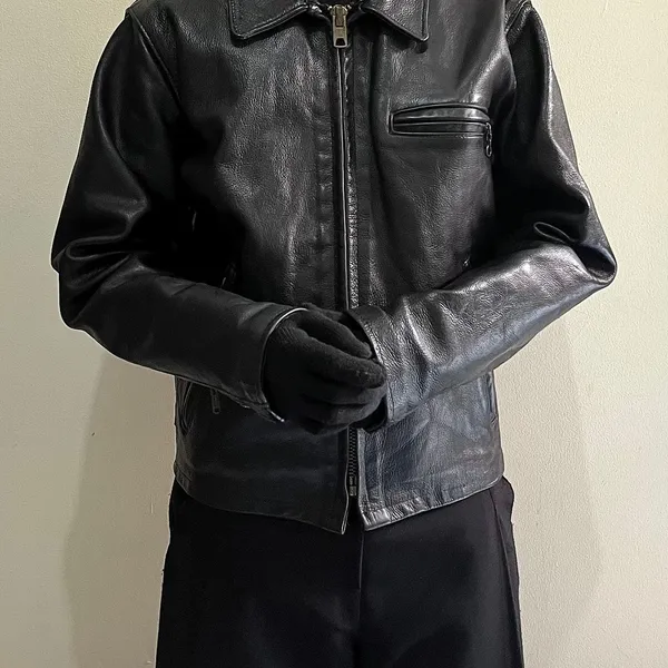 Schott NYC Avant Garde Biker Leather jacket Pria black photo 1