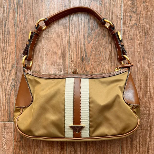 Prada Cottagecore Coquette Bags & purse Wanita tan brown photo 1