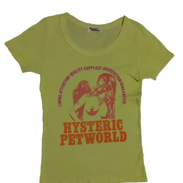 Hysteric Glamour Streetwear Casual T-shirt Wanita yellow photo 1