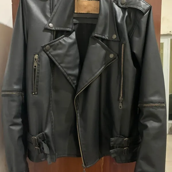 Vintage Biker Leather jacket Wanita black photo 1
