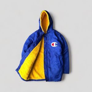 Champion Vintage Streetwear Trench Coat Pria Blue