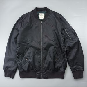 Casual Bomber Jacket Pria Black
