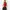 bershka assymetric high neck top red photo 1
