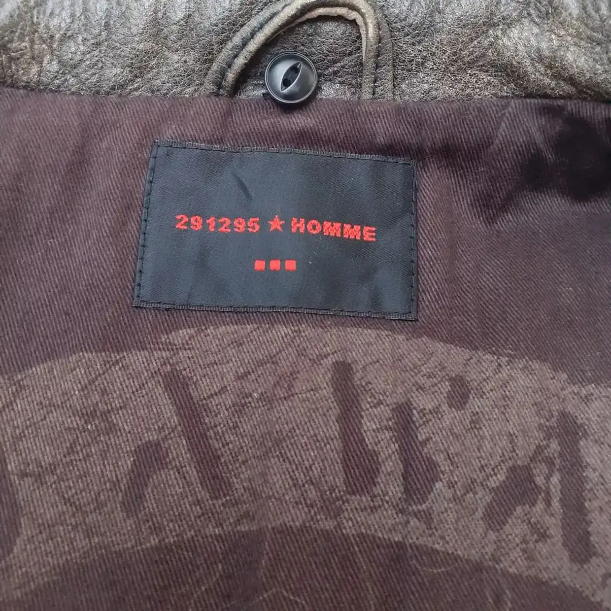 291295=HOMME Men's Gray & Black Leather Jacket - Preloved