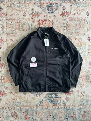 XLARGE ZIP-UP EMBROIDERY WORK JACKET BLACK - Preloved