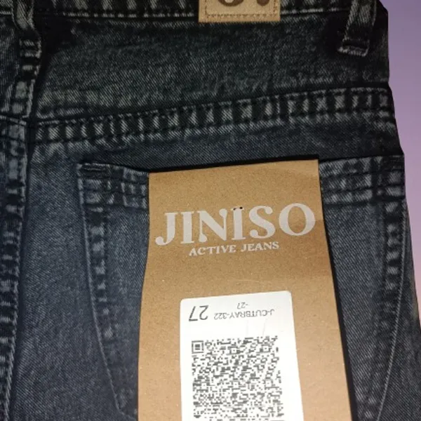 Jiniso Vintage Casual High waisted jeans Wanita black gray photo 1