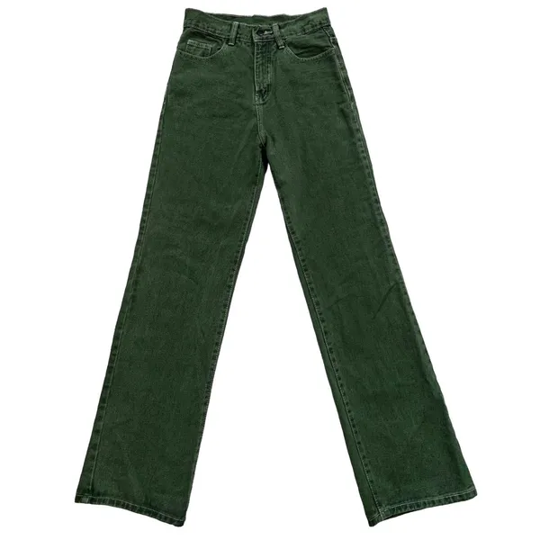 Y2K Gorpcore High waisted jeans Wanita green photo 1