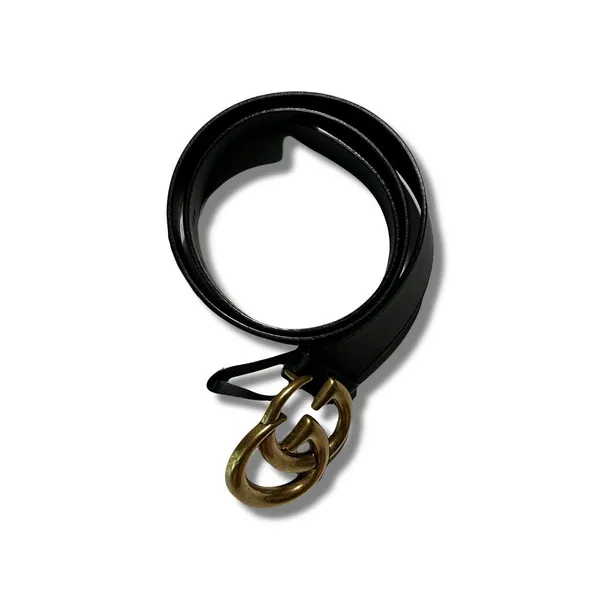 Gucci Luxury Minimalist Belt Wanita gold black photo 1