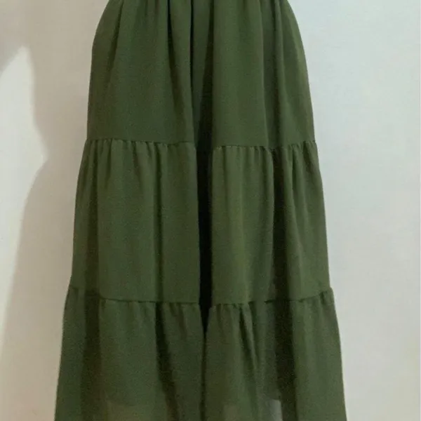 Cottagecore Fairy Pleated skirt Wanita green khaki photo 1