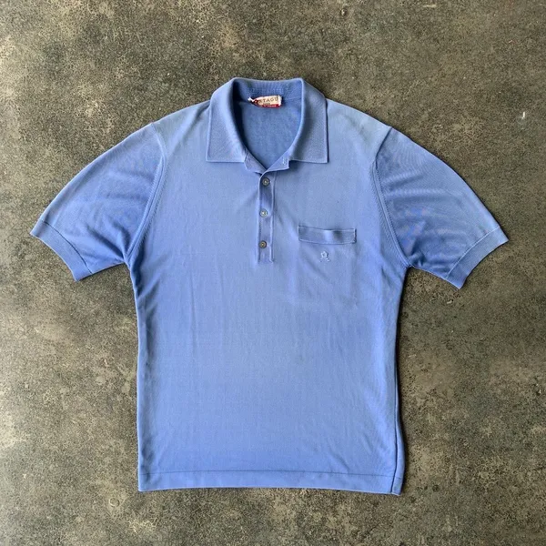 Vintage Casual Polo shirt Pria blue photo 1