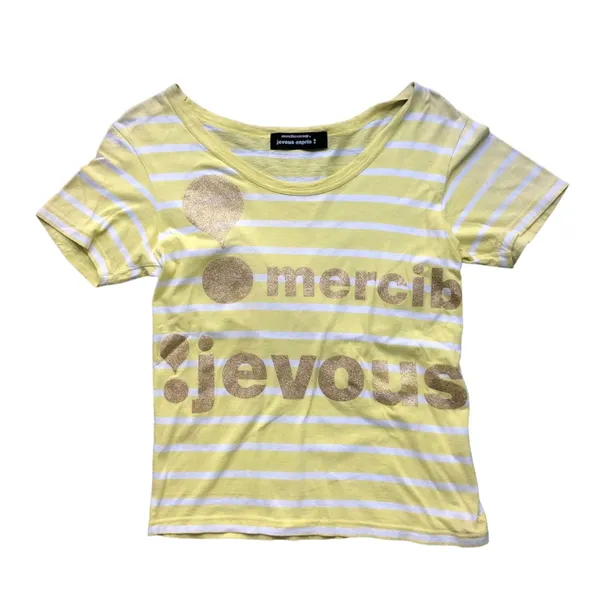 Mercibeaucoup Y2K Grunge T-shirt Wanita white yellow photo 1
