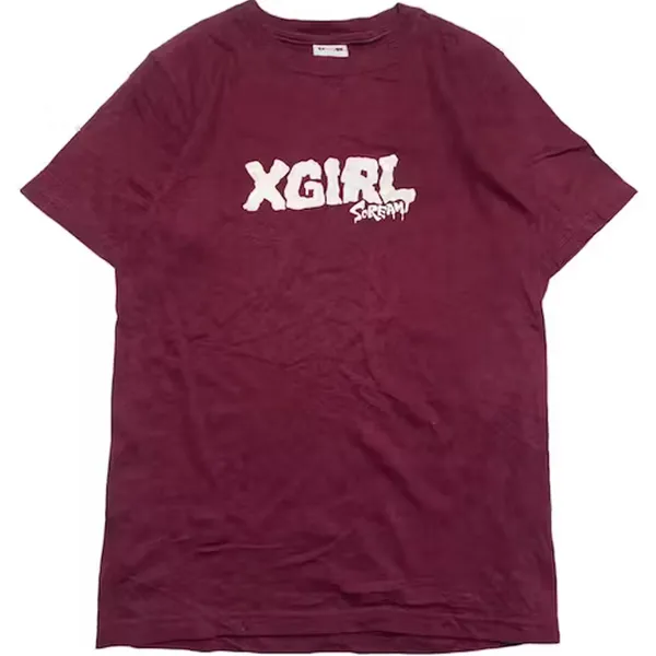 X-girl Vintage Y2K T-shirt Pria burgundy photo 1