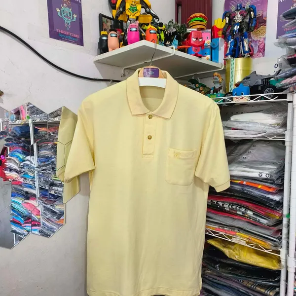 Streetwear Polo shirt Pria yellow photo 1