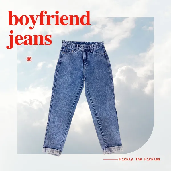 Jiniso Vintage Indie Boyfriend jeans Wanita blue photo 1
