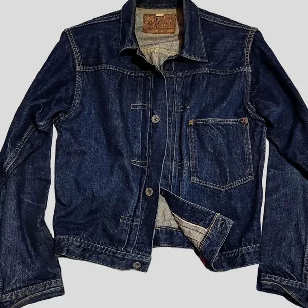 Buzz Ricksons Vintage Streetwear Denim jacket Pria navy blue photo 1