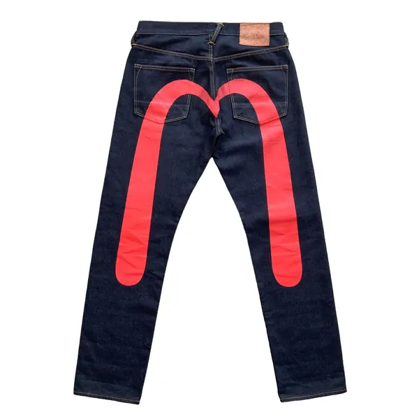 Evisu Streetwear Y2K Jeans Pria navy red photo 1