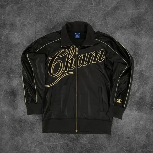 Champion Streetwear Casual Track jacket Pria gold black photo 1
