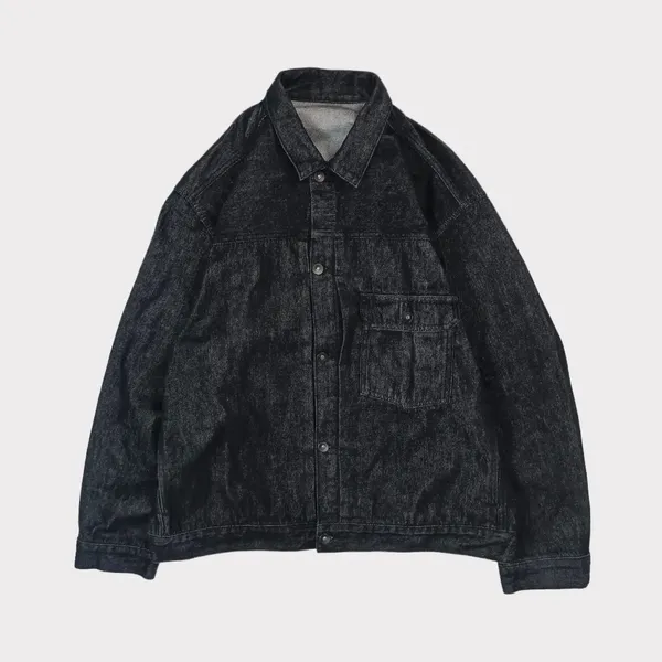 Streetwear Casual Denim jacket Pria black photo 1
