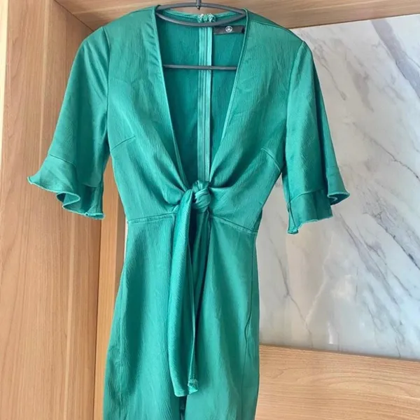 Missguided - green turquoise emerald satin photo 1