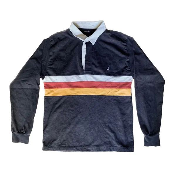 Vintage Nautica Rugby Striped Longsleeve Fit photo 1