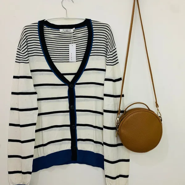 #White #Stripe #cardigan Good condition, with photo 1