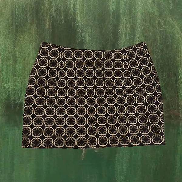 Brown patterned mini skirt supa dupa photo 1