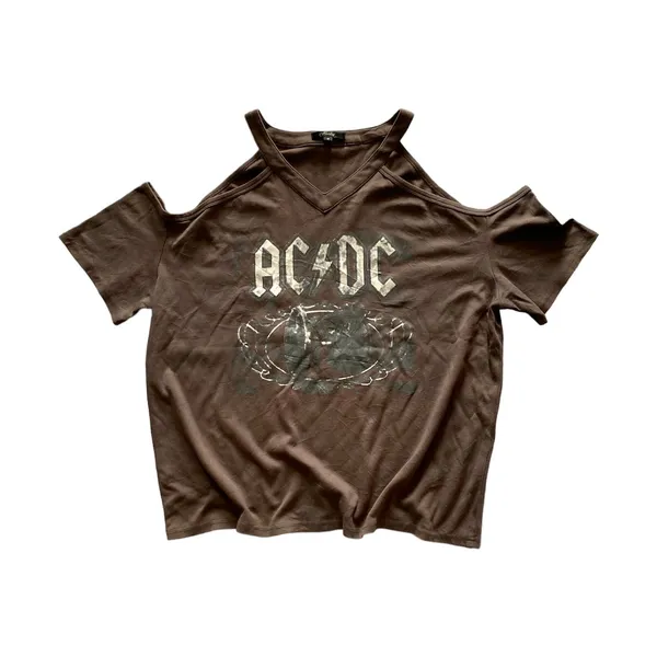 ACDC lose shoulder women tee Size photo 1