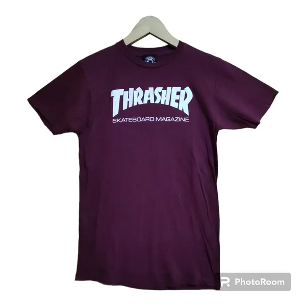 Thrasher T-shirt Pria burgundy photo 1