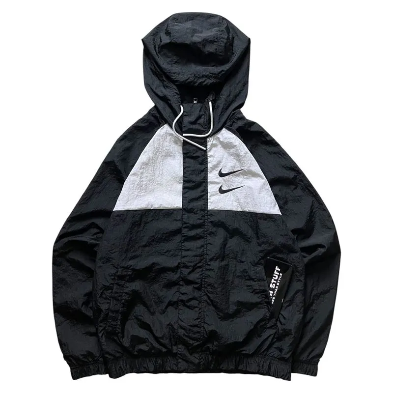 Swoosh Grey Black And White Nike Windbreaker Jackets Nike