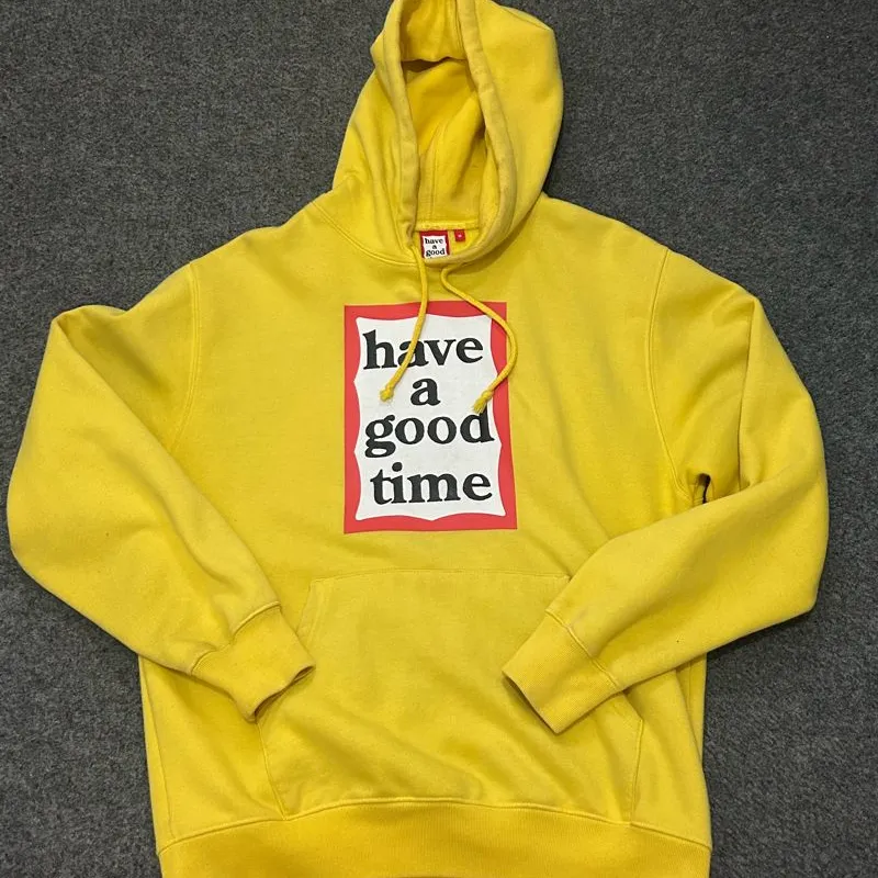 2024年レディースファッション福袋特集 have a good time Men's Yellow Hoody - Preloved トップス