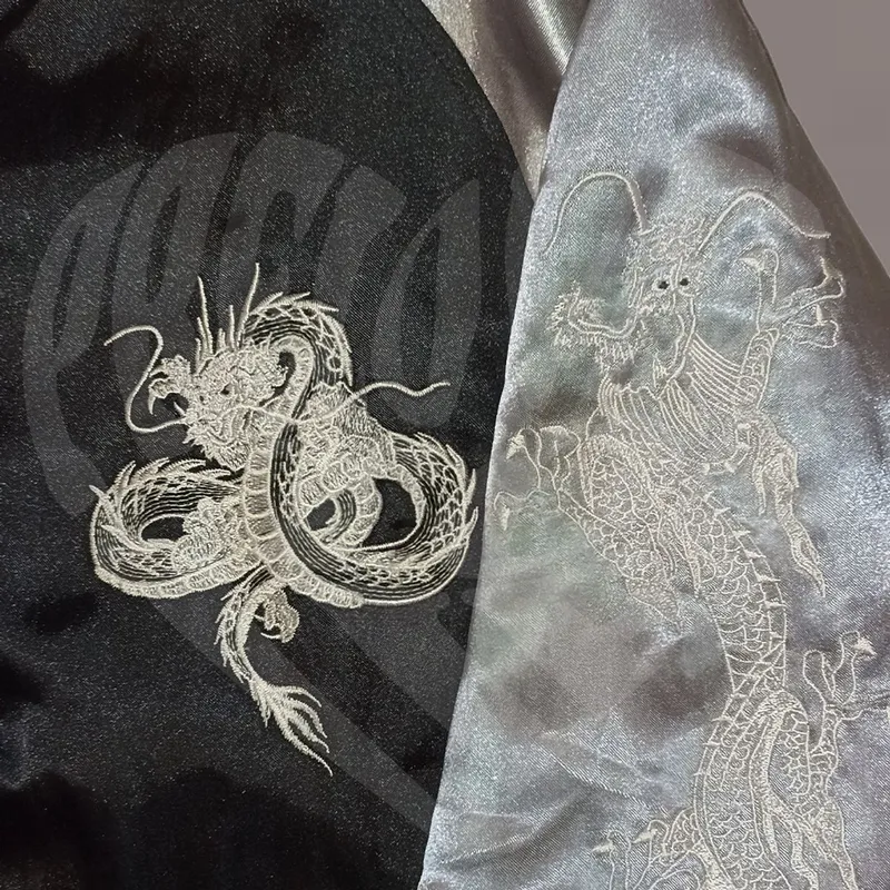 Japanese brand Vintage Biker Bomber jacket Pria silver black