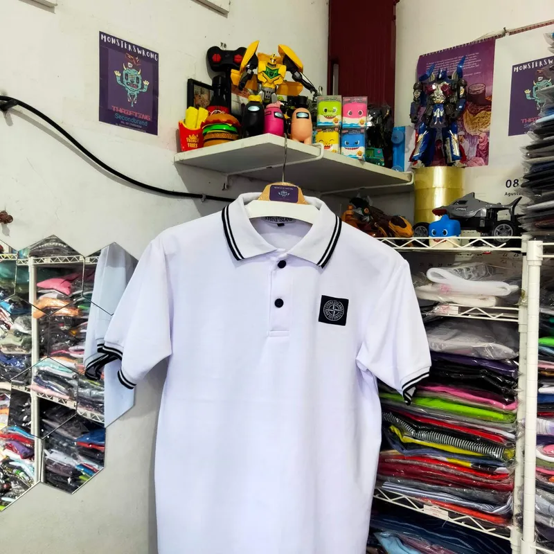 Kaos Polo Shirt Polo Kenzo Bleu Dior Stone Island Red Shorts