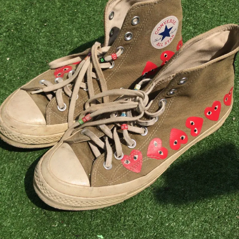 sepatu converse khaki converse comme des garcons