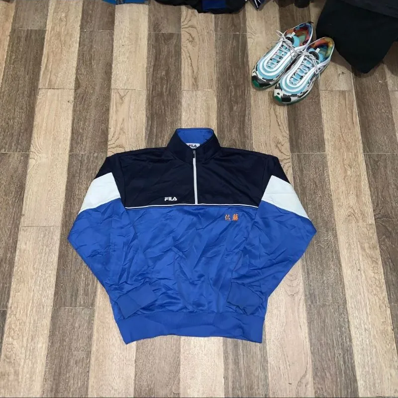 Track Jacket Fila Old School Blue Fila Vintage Track Jacket Pria