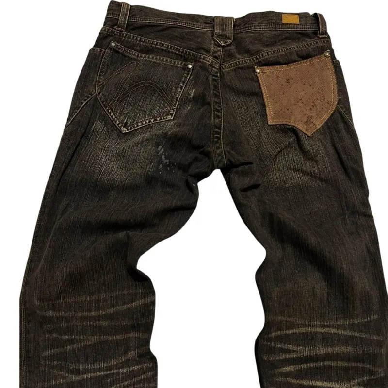 Nicole Club for Men Y2K Goth Jeans Pria brown black - Preloved