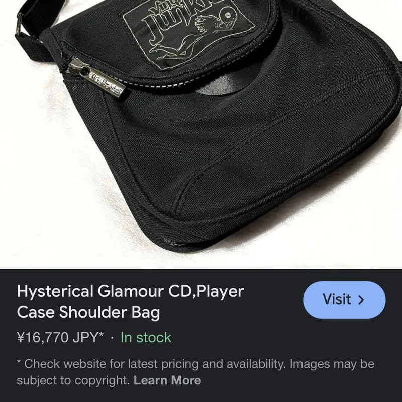 Hysteric Glamour Y2K Bag Pria black - Preloved