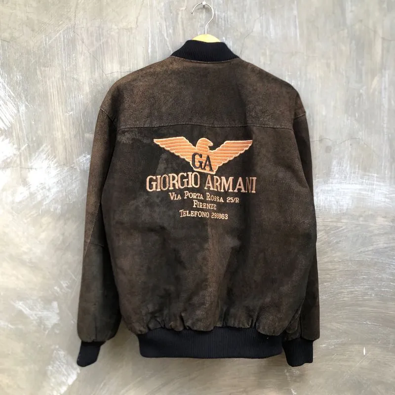 armani leather jacket y2k 八の字 armani leather jacket y2k 八の字 - メルカリ