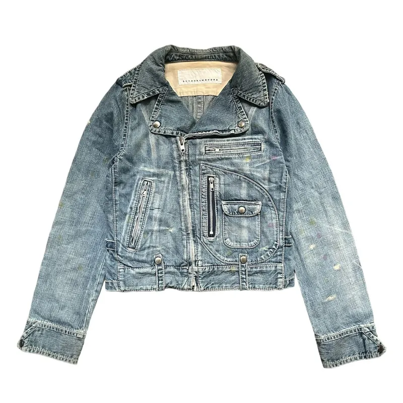 華麗 Issey Preloved - Jacket Denim Blue Women's Miyake Jacket Outer