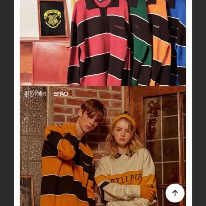 ◆SPAO X Harry Potter Striped T-Shirt/4色◆ Spao x harry potter griffindor button knit striped - Preloved