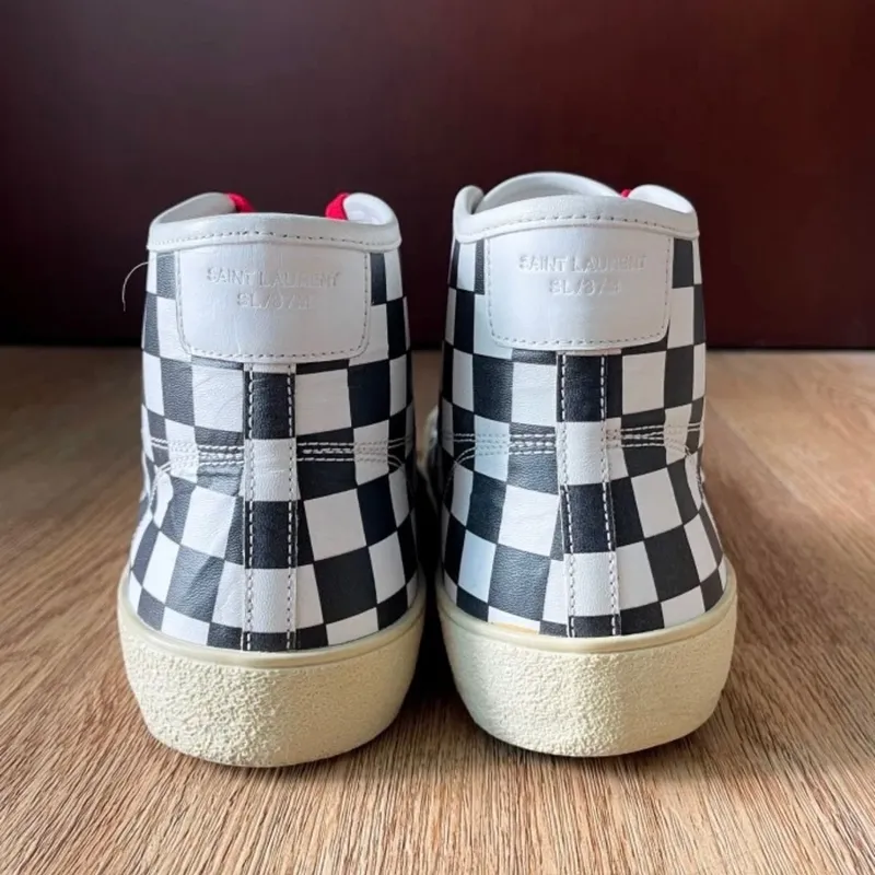 Saint laurent checkered sneakers discount
