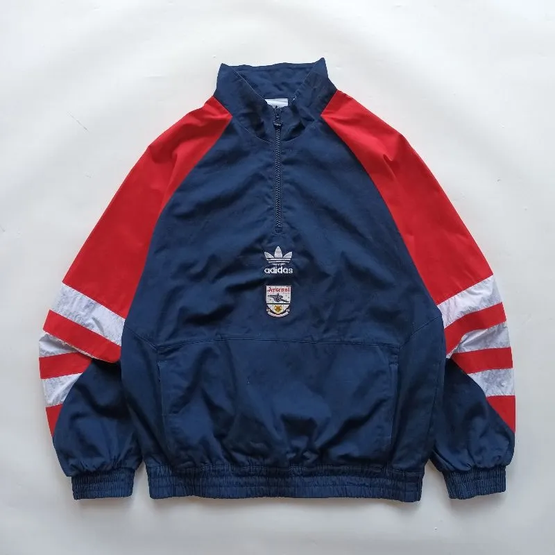 ARSENAL ADIDAS QUARTER ZIP JACKET REPRO AFC 91-93 CREW
