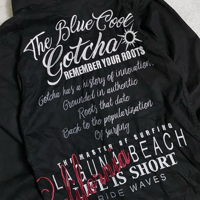 Y2k gotcha shirt hooded jacket - Preloved