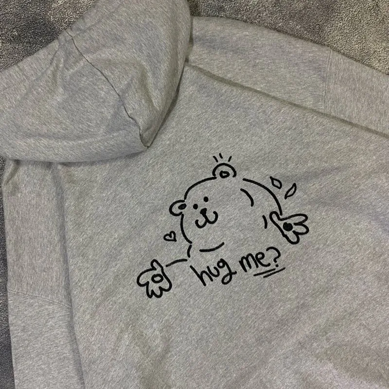 [COMPAGNO]★Hug Me EMBROIDERED HOODIE Hoodie Compagno Hug Me Embroidery - Preloved