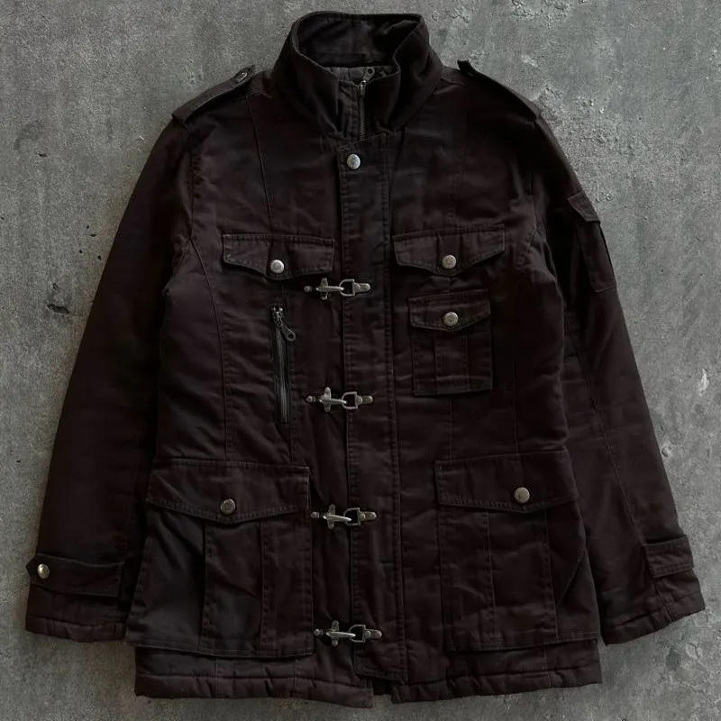 ジャケット・アウター archive in the attic velor fireman coat Vintage In The Attic Fireman Clasp Jacket - Preloved