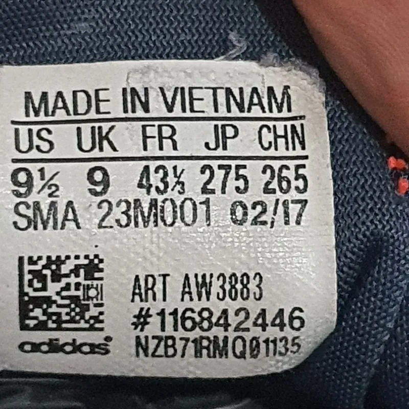Size Tag Adidas Us To Uk Shoe Size Of Us Adidas Orivinals Neo Vs JOG