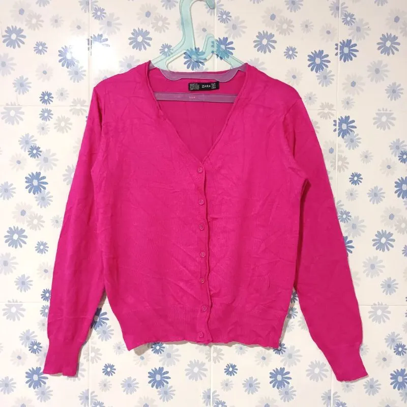 Cotton Cardigan Zara Cardigan Rosa Cardigan Pink Fuschia Diamond Button Not  Colorbox Zara Hnm Shopatvelvet Duma Pafon Gaudi Executive Love Bonito