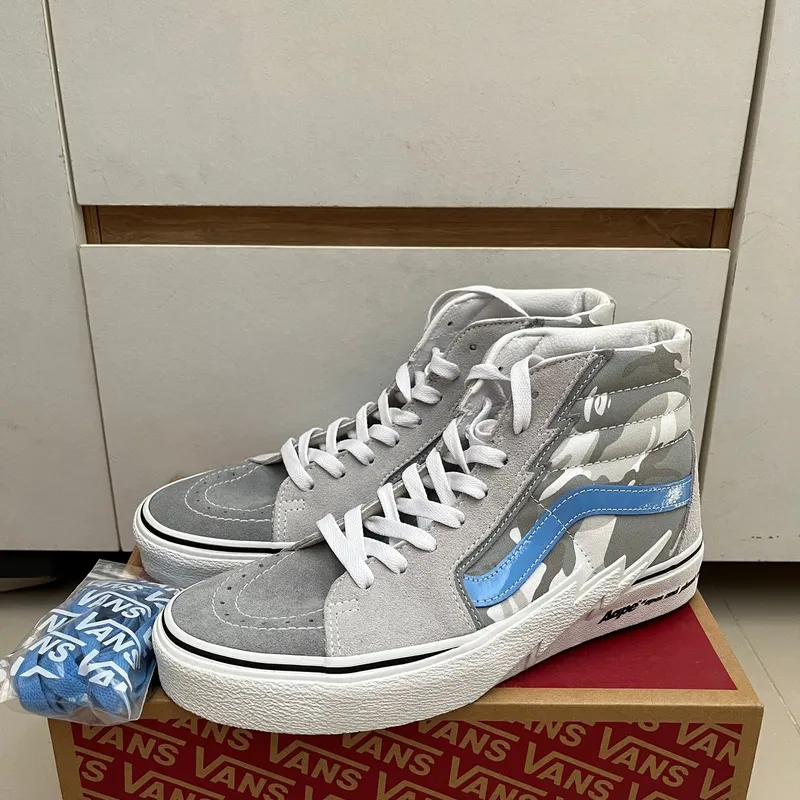 Vans gray and blue cheap
