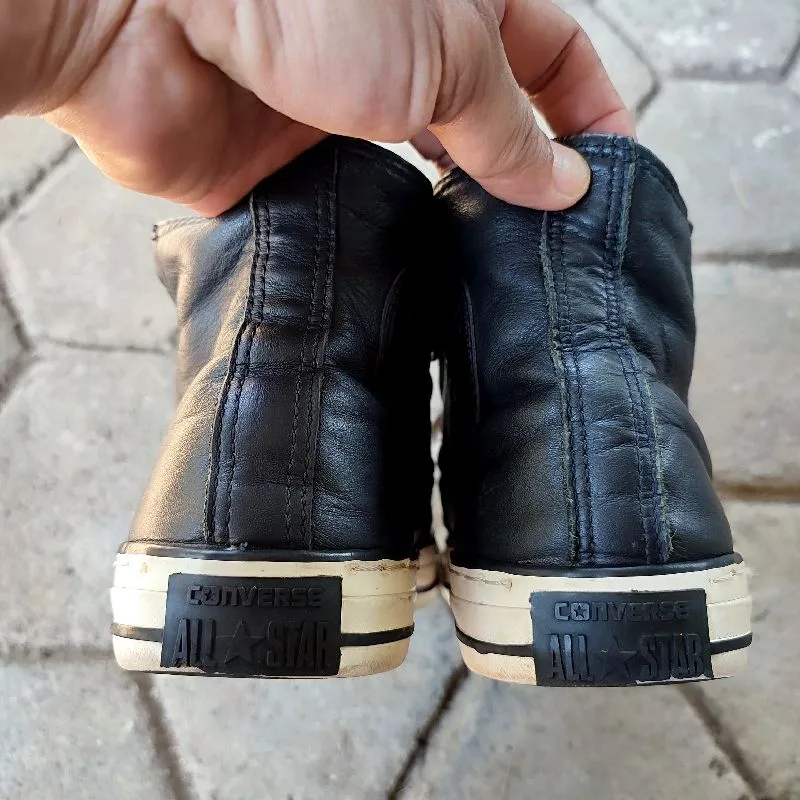 Sepatu Converse All Star Black Leather Converse With Zipper