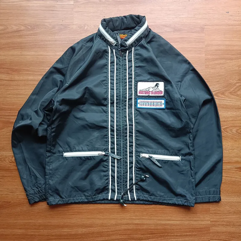 Hysteric Glamour Men's Black Track Jacket - Preloved Hysteric Glamour Men's Black Track Jacket - Preloved