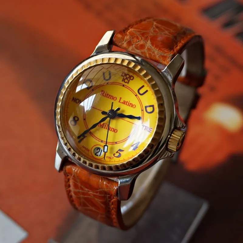 Ritmo Latino Men's Brown & Yellow Watch - Preloved